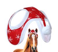 Jiimhte Sombrero de Navidad para caballos - Papá Noel de Navidad en caballos - con patrón de copo de nieve transpirable para eventos de vacaciones, festivales al aire libre, decoraciones de granja