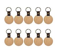 jiingekk 10 llaveros de madera personalizables con patrón grabado, para pintura, manualidades, llaveros redondos/rectangulares, decoración