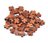 jiingekk 50 colgantes de cruces de madera, cuentas espaciadoras cristianas, colgantes de decoración para hacer manualidades y proyectos de joyería, pequeñas cruces para pulseras, collares, fabricación