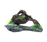 jiingekk Acuarios paisajismo de montaña peceras paisajismo para cría de camarones, adornos de paisaje, artesanía de madera flotante, miniatura, resinas de animales pequeños