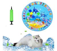 jiingekk Alfombrilla de refrigeración para gatos, juego sensorial para perros, tumbona inflable para siesta, juego sensorial para perros, tapete de agua para perros