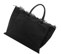 jiingekk Amplia bolsa de lona para mujer con borlas, decoración de hombro, bolso de mano para el trabajo, viajes y viajes diarios, bolsa de lona de moda para laptop para mujer, Black, One Size