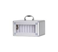 jiingekk Armario de almacenamiento transparente con cerradura para teléfono, montado en la pared, aleación de aluminio, con múltiples compartimentos, organizador de aula escolar