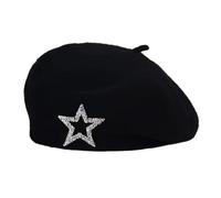 jiingekk - Boinas de fibra acrílica con decoración de estrellas, transpirable, ajustable, abovedadas, para actividades al aire libre, mujeres, sombreros a juego, pintores