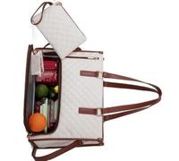 jiingekk Bolsa de almacenamiento de almuerzo para mujer con compartimento para el trabajo, bolsa aislada para laptop, beige