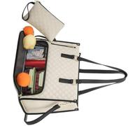 jiingekk Bolsa de almacenamiento de almuerzo para mujer con compartimento para el trabajo, bolsa aislada para laptop, White