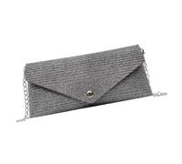 jiingekk Bolso cruzado con correa de cadena de metal, bolso de hombro de piel sintética, accesorio de transporte diario para mujeres y niñas, bolso de hombro de piel sintética, Black, One Size