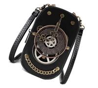 jiingekk Bolso cruzado de cuero punk para mujer, bolso de hombro pequeño con correa ajustable para viajes y uso diario