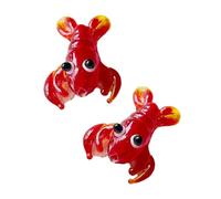 jiingekk Colgantes rojos vibrantes en forma de crustáceo con forma de langosta/cangrejos para collares, accesorios de joyería, cuentas de langosta, talla única, como se describe, como se describe