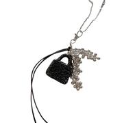 jiingekk Collar con colgante contemporáneo en forma de bolso, accesorio de joyería único para mujer, atuendo casual, realzador de su uso diario, joyería mixta, talla única, como se describe, como se