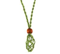 jiingekk Collar con colgante de piedra natural tejida retro, bolsillo de red, hecho a mano, joyería para hombres y mujeres, igual, sin collar, cordón, soporte de piedra para hacer joyas, talla única
