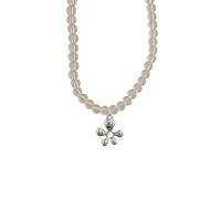 jiingekk Collar contemporáneo de longitud de clavícula, cuentas de cristal plateadas, joyería versátil para armario moderno, perlas de cristal transparente, gargantillas
