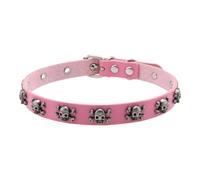 jiingekk Collar de calavera de piel sintética, joyería punk rock, cadena ajustable para trajes de estilo urbano, accesorio gótico único, collar de calavera de piel sintética, talla única, como se
