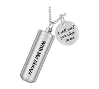 jiingekk Collar de urna conmemorativa para cenizas, collar de cremación para mascotas, elegante ataúd de aluminio, caja conmemorativa