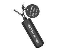 jiingekk Collar de urna conmemorativa para cenizas, collar de cremación para mascotas, elegante ataúd de aluminio, caja conmemorativa