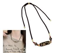 jiingekk Collar Dzi de ágata natural de nueve ojos que simboliza el poder de la antigua artesanía cultural para el cuello para uso diario, collar tibetano unisex, talla única, como se describe, como