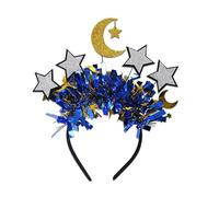 jiingekk Cómoda diadema de celebración de Eid con diseños de media luna y estrellas, accesorio portátil para cualquier edad, uso casual