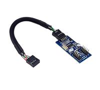 jiingekk Divisor USB de 9 pines USB 2.0 de 9 pines, adaptador de conexión multilier para extensión de placa base de computadora, ampliamente utilizado, conectores de computadora