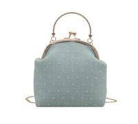 jiingekk Elegante bolso de noche con cadena metálica en lujoso bolso cruzado de hombro, elegante bolso para ocasiones especiales de graduación, Green, One Size
