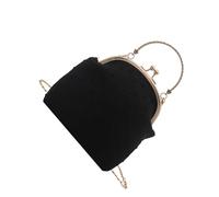 jiingekk Elegante bolso de noche con cadena metálica en lujoso bolso cruzado de hombro, elegante bolso para ocasiones especiales de graduación, Black, One Size