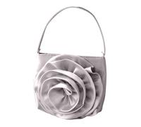 jiingekk Elegante bolso de noche floral con flores, bolso cruzado para boda, añade encanto oriental y sofisticación, bolso retro, Silver, One Size