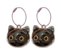 jiingekk Elegante colgante conmemorativo para mascotas para gatitos, gatos, forma de cabeza, caja de almacenamiento de pelo, regalo de joyería de gato, llavero de recuerdo