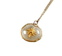 jiingekk Elegante y colorido colgante de aleación con diseño de celestiales de dopamina con estampado de cristal, estrella, luna, corazón, joyería de fiesta, cadena de cuentas inspirada en celestiales