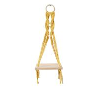 jiingekk Estantes decorativos de macramé hechos a mano para colgar en la pared, para libros de plantas y jarrones, organización del hogar
