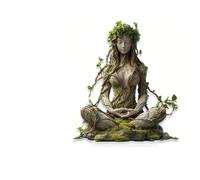 jiingekk Estatua de diosas acrílicas hecha a mano con temática natural con base, elegante estante de escritorio, decoración para sala de estar, dormitorio, oficina, figura acrílica