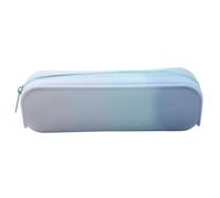 jiingekk Estuche de silicona resistente al agua, ligero, portátil, organizador de bolígrafos, bolsa para estudiantes, adultos, niños, aula, Azul claro degradado