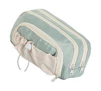 jiingekk Estuche para lápices de varias capas de alta capacidad, organizador de bolígrafos, bolsa de almacenamiento para estudiantes y mujeres, organizadores de maquillaje de viaje, Green
