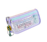 jiingekk Estuche transparente de alta capacidad para lápices, organizador de marcadores, bolsas de almacenamiento, bolsa de cosméticos de viaje para estudiantes adultos, estuche organizador de