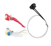 jiingekk Juguete de ejercicio automático para gatos, varita con remolinos de pájaros emplumados y base de ventosa para montar en el suelo, ejercitador para gatos