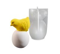 jiingekk Moldes de silicona para huevos de pollito, aptos para alimentos, para fundición de resina, jabón, chocolate, fondant, hornear, molde de silicona