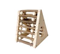jiingekk Natural Cools - Casa de madera para hámster con escalera de escalada para animales pequeños, jerbos y chinchillas