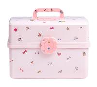 jiingekk Organizador para el pelo y coletero para niña, varios niveles, caja de almacenamiento de joyas para bebé con cerradura, accesorio para el hogar para organización