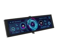 jiingekk Panel de monitor de chasis de PC de 8.8 pulgadas, pantalla de 600 nits, brillo en tiempo real, hardware de seguimiento de aluminio, pantalla de computadora