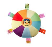 jiingekk Platillos voladores de felpa interactivamente para perros, divertidos arco iris, platillos voladores de felpa para juegos en interiores y exteriores, juguete de entrenamiento para perros