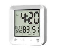 jiingekk Reloj de baño para cocina, reloj de pared con pantallas LCD, relojes de ducha con ventosa, calendario de temperatura, resistente al agua, temporizador digital de cocina con alarma