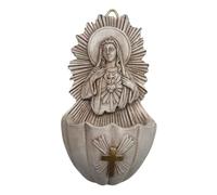jiingekk Sacred Resins - Caja para llaves de fuente de agua bendita, escultura religiosa, adorno para colgar en la pared, decoración de entrada de oficina en casa