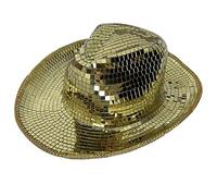 jiingekk Sombrero de vaquero brillante con espejo salvaje para despedida de soltera, discoteca, vaquero, discoteca, para actor, actriz, vaquera, sombreros de mujer