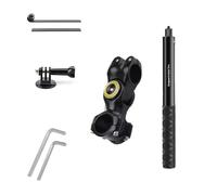jiingekk Soporte giratorio para cámara de motocicleta y ciclismo, para cámaras de acción de aventura, soporte de manillar en perspectiva de tercera persona