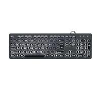 jiingekk Teclados retroiluminados USB LED con impresión de fuente grande, 104 teclas, teclados de computadora de tamaño completo para personas mayores y bajas para individuos