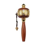 JIiopCFegh Rueda de oración tibetana, Rueda de oración tibetana Budista Mano con la Verdad 6(Gold)
