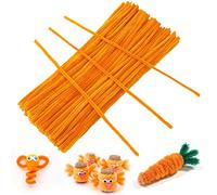 jijAcraft 100 limpiadores de pipa, color naranja, alambre de chenilla, 30 cm, limpiador de pipa, alambre para manualidades y manualidades