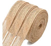 jijAcraft Cinta de Arpillera Natural 2cm x 10M, 3 Rollos de Cinta de Yute para Manualidades, Decoración de Bodas y Navidad, Envolver Regalos