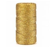 jijAcraft Cordón metálico dorado de 1,5 mm x 100 m para manualidades, embalaje de regalo, decoración de Navidad (dorado)