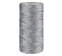jijAcraft Cordón metálico plateado de 1,5 mm x 100 m para manualidades, embalaje de regalo, decoración navideña (plata)