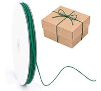 jijAcraft Cuerda de yute de 2 mm, color verde oscuro: 100 m de cinta de yute para embalaje, fina cuerda para manualidades y decoración del hogar, cuerda de yute para jardín, boda, decoración navideña
