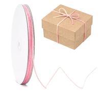 jijAcraft Cuerda de yute de 2 mm para manualidades, color rosa: 100 m de cinta de regalo para embalaje, fina cuerda de macramé para manualidades y manualidades, cordón decorativo para bodas